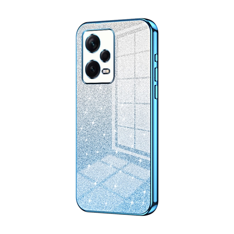 For Xiaomi Redmi Note 12 Pro+  Gradient Glitter Powder Electroplated Phone Case(Blue) - Xiaomi Cases by PMC Jewellery | Online Shopping South Africa | PMC Jewellery | Buy Now Pay Later Mobicred