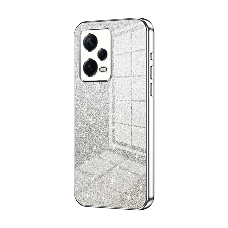 For Xiaomi Redmi Note 12 Pro+  Gradient Glitter Powder Electroplated Phone Case(Silver) - Xiaomi Cases by PMC Jewellery | Online Shopping South Africa | PMC Jewellery | Buy Now Pay Later Mobicred