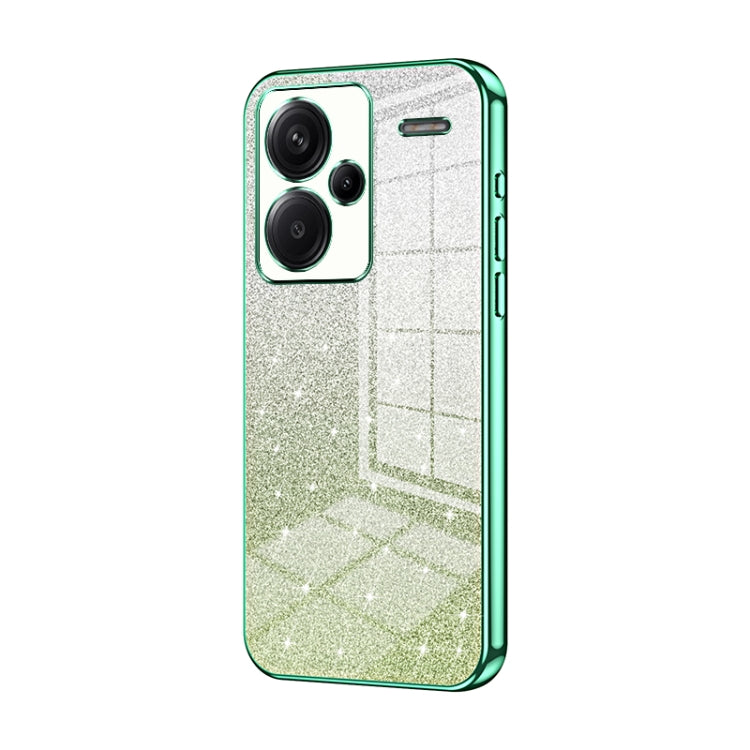 For Xiaomi Redmi Note 13 Pro+ Gradient Glitter Powder Electroplated Phone Case(Green) - Note 13 Pro+ Cases by PMC TechLife | Online Shopping South Africa | PMC TechLife
