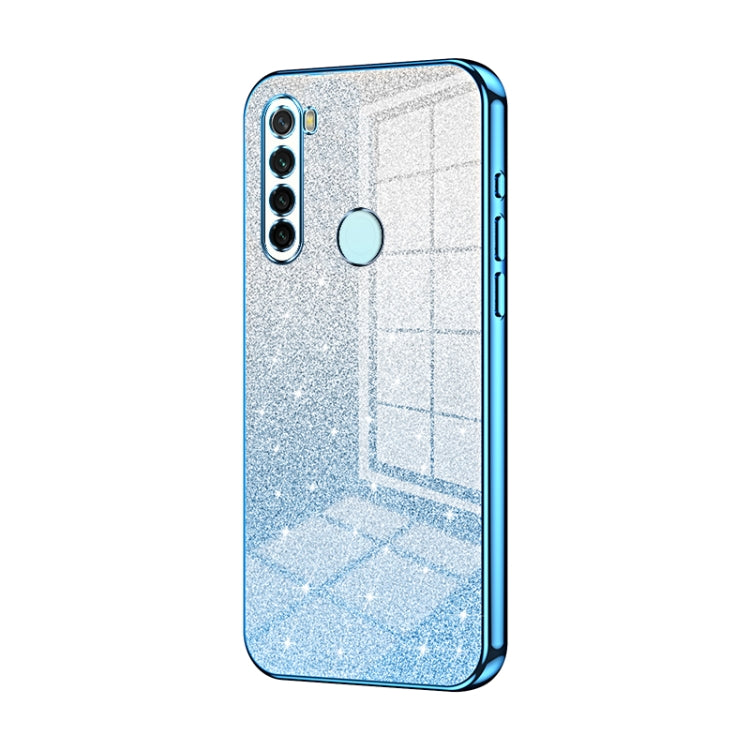 For Xiaomi Redmi Note 8 / Note 8 2021 Gradient Glitter Powder Electroplated Phone Case(Blue) - Xiaomi Cases by PMC TechLife | Online Shopping South Africa | PMC TechLife | Buy Now Pay Later Mobicred