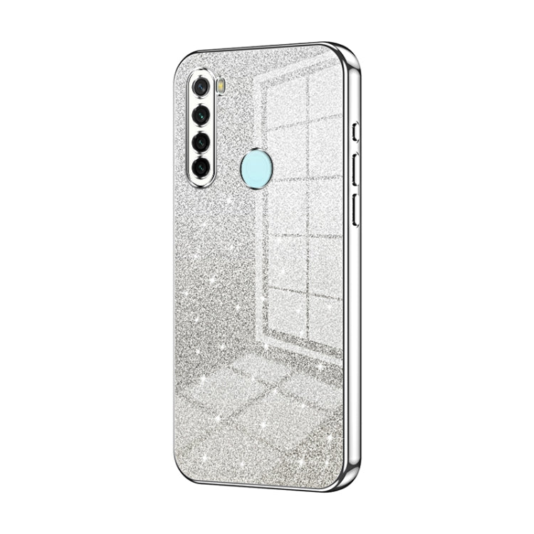 For Xiaomi Redmi Note 8 / Note 8 2021 Gradient Glitter Powder Electroplated Phone Case(Silver) - Xiaomi Cases by PMC TechLife | Online Shopping South Africa | PMC TechLife | Buy Now Pay Later Mobicred