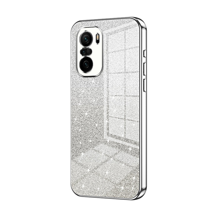 For Xiaomi Redmi K40 / K40 Pro / K40 Pro+ Gradient Glitter Powder Electroplated Phone Case(Silver) - Xiaomi Cases by PMC TechLife | Online Shopping South Africa | PMC TechLife | Buy Now Pay Later Mobicred