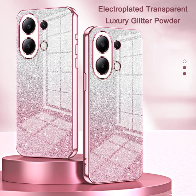For Xiaomi Redmi Note 12 Pro 5G Gradient Glitter Powder Electroplated Phone Case(Transparent) - Xiaomi Cases by PMC TechLife | Online Shopping South Africa | PMC TechLife | Buy Now Pay Later Mobicred