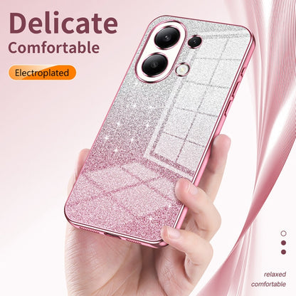 For Xiaomi Redmi Note 9 4G Gradient Glitter Powder Electroplated Phone Case(Transparent) - Xiaomi Cases by PMC Jewellery | Online Shopping South Africa | PMC Jewellery | Buy Now Pay Later Mobicred