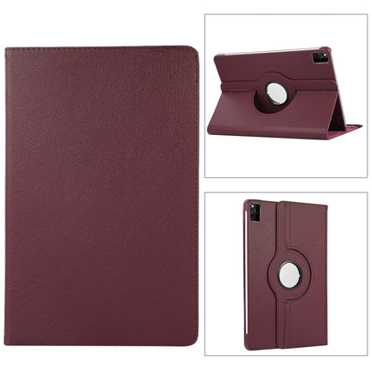 For Lenovo Tab M11 / Xiaoxin Pad 11 2024 360 Degree Rotation Litchi Texture Leather Tablet Case(Purple) - Lenovo by PMC Jewellery | Online Shopping South Africa | PMC Jewellery | Buy Now Pay Later Mobicred