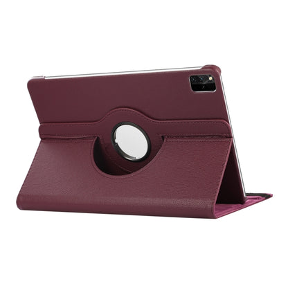 For Lenovo Tab M11 / Xiaoxin Pad 11 2024 360 Degree Rotation Litchi Texture Leather Tablet Case(Purple) - Lenovo by PMC Jewellery | Online Shopping South Africa | PMC Jewellery | Buy Now Pay Later Mobicred