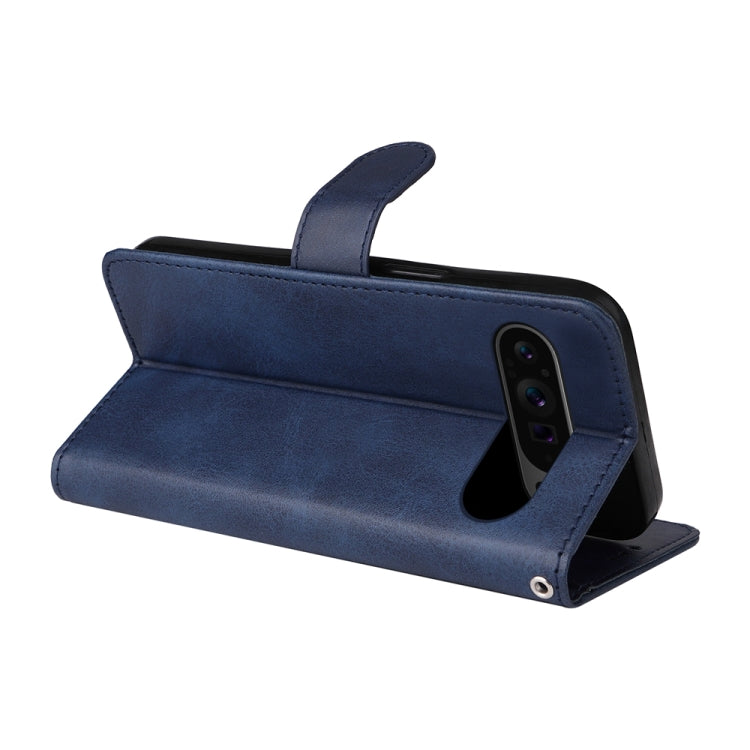 For Google Pixel 9 Pro Classic Calf Texture Flip Leather Phone Case(Blue) - Google Cases by PMC TechLife | Online Shopping South Africa | PMC TechLife | Buy Now Pay Later Mobicred