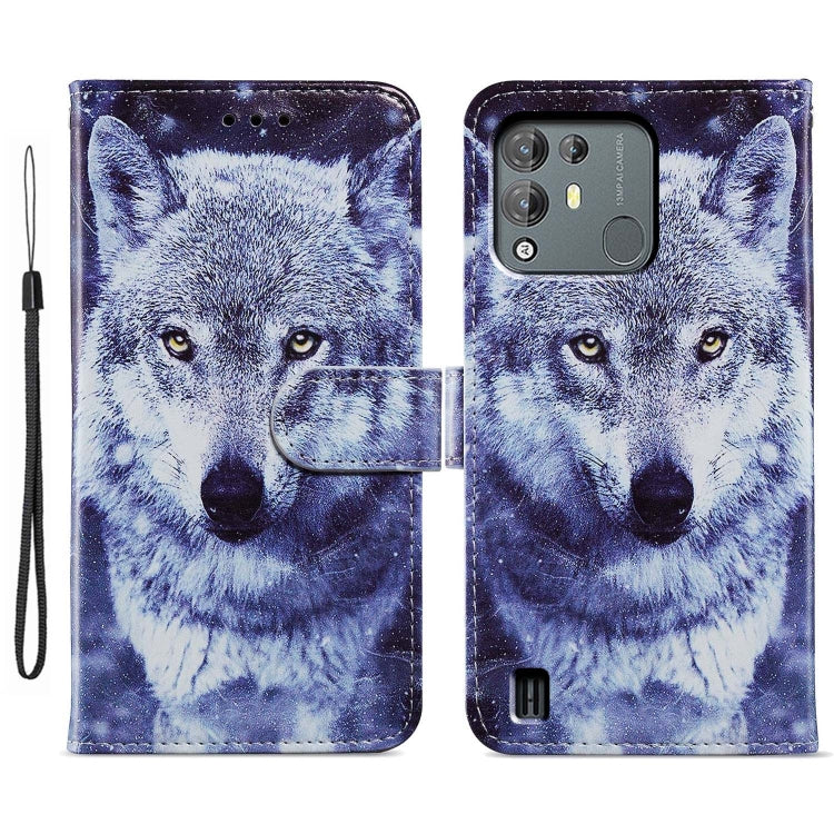 For Blackview A55 Pro Painted Pattern Horizontal Flip Leather Phone Case(White Wolf) - More Brand by PMC TechLife | Online Shopping South Africa | PMC TechLife | Buy Now Pay Later Mobicred