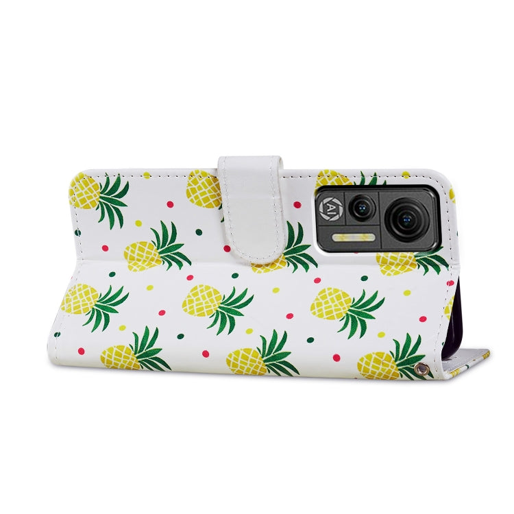 For Ulefone Note 14 Painted Pattern Horizontal Flip Leather Phone Case(Pineapple) - Ulefone Cases by PMC Jewellery | Online Shopping South Africa | PMC Jewellery | Buy Now Pay Later Mobicred