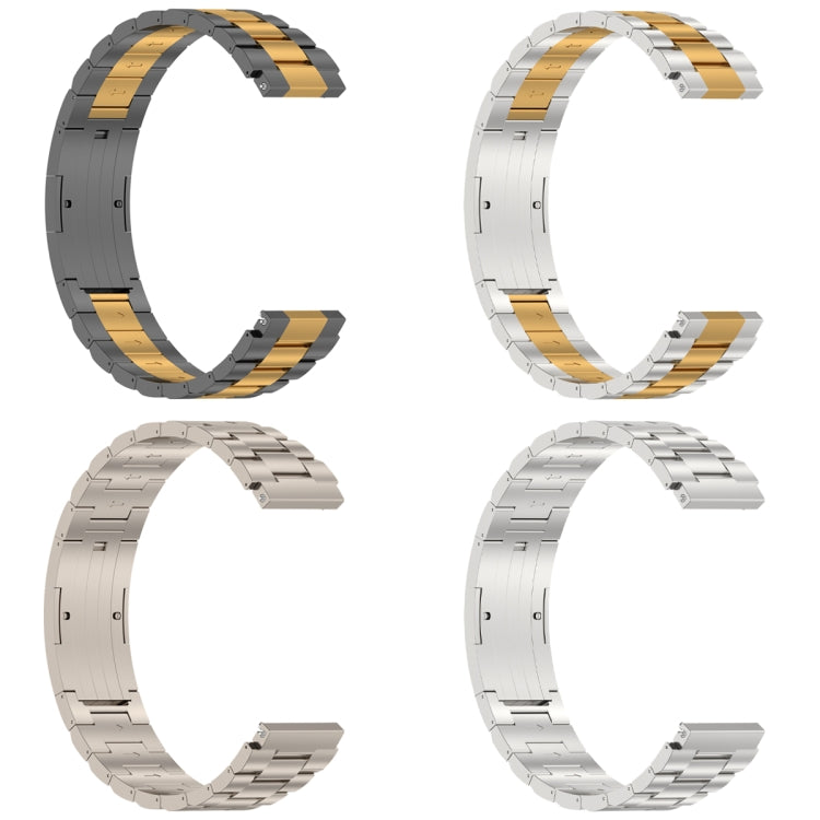 For Huawei Watch GT4 / GT3 / GT2 / GT 46mm Three Strains HW Buckle Metal Watch Band(Titanium Color) - Watch Bands by PMC Jewellery | Online Shopping South Africa | PMC Jewellery