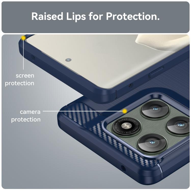 For Motorola Edge 60 Pro Carbon Fiber Brushed Texture TPU Phone Case(Blue) - free shipping - PMC TechLife - Order now!