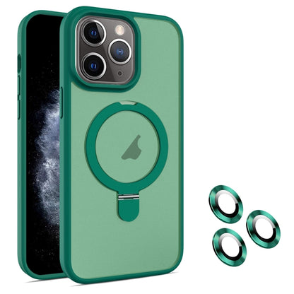 For iPhone 11 Pro MagSafe Magnetic Holder Phone Case(Dark Green) - iPhone 11 Pro Cases by PMC Jewellery | Online Shopping South Africa | PMC Jewellery