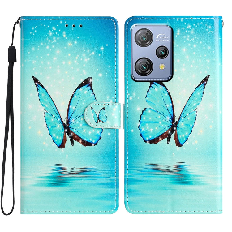 For Blackview A53 Pro Colored Drawing Leather Phone Case(Blue Butterfly) - More Brand by PMC Jewellery | Online Shopping South Africa | PMC Jewellery