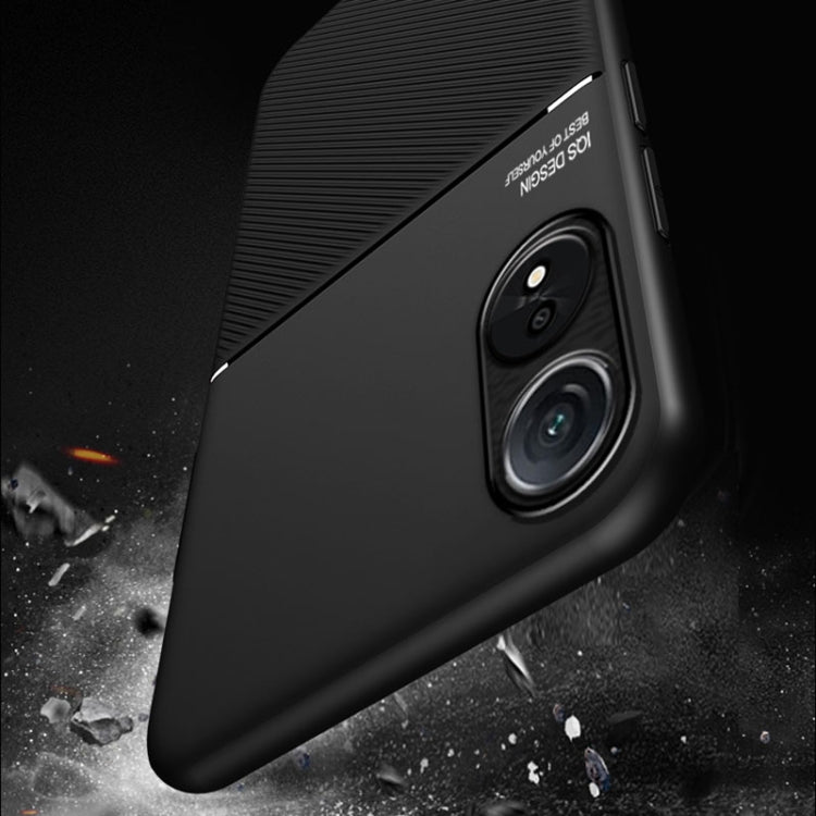 For OPPO A78 4G Classic Tilt Strip Grain Magnetic Shockproof PC + TPU Phone Case(Black) - OPPO Cases by PMC TechLife | Online Shopping South Africa | PMC TechLife