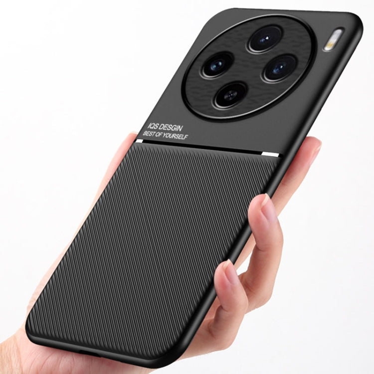 For vivo X100 Classic Tilt Strip Grain Magnetic Shockproof PC + TPU Phone Case(Blue) - X100 Cases by PMC TechLife | Online Shopping South Africa | PMC TechLife
