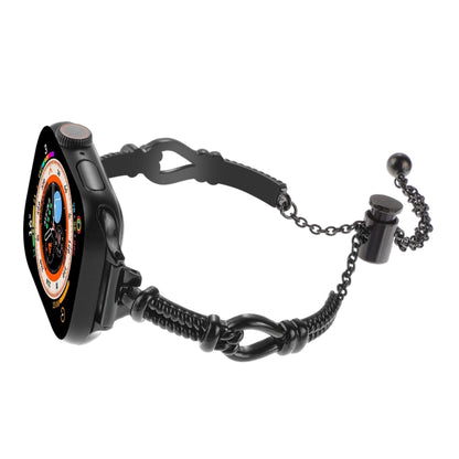 For Apple Watch SE 44mm Twist Metal Bracelet Chain Watch Band(Black) - Watch Bands by PMC Jewellery | Online Shopping South Africa | PMC Jewellery