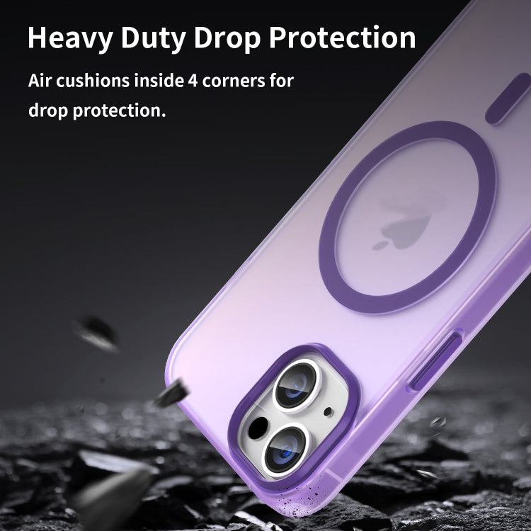 For iPhone 14 MagSafe Frosted Translucent TPU + PC Full Coverage Phone Case(Dark Purple) - iPhone 14 Cases by PMC Jewellery | Online Shopping South Africa | PMC Jewellery