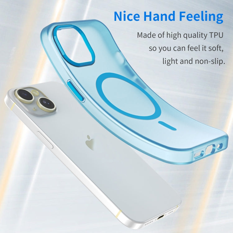 For iPhone 15 MagSafe Frosted Translucent TPU + PC Full Coverage Phone Case(Blue) - iPhone 15 Cases by PMC TechLife | Online Shopping South Africa | PMC TechLife