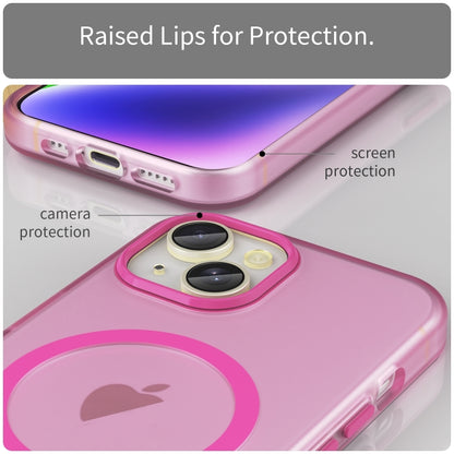 For iPhone 16 MagSafe Frosted Translucent TPU + PC Full Coverage Phone Case(Pink) - iPhone 16 Cases by PMC Jewellery | Online Shopping South Africa | PMC Jewellery | Buy Now Pay Later Mobicred