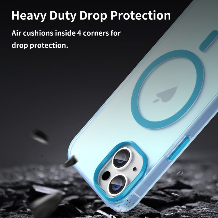 For iPhone 16 Plus MagSafe Frosted Translucent TPU + PC Full Coverage Phone Case(Blue) - free shipping - PMC TechLife - Order now!