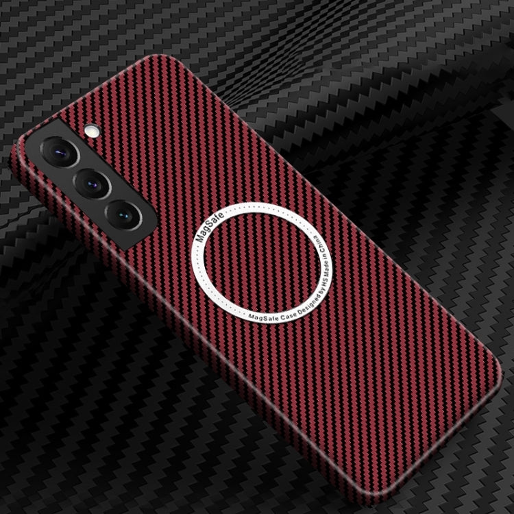 For Samsung Galaxy S25+ 5G Carbon Fiber Texture MagSafe Magnetic Phone Case(Red) - Galaxy S25+ 5G Cases by PMC Jewellery | Online Shopping South Africa | PMC Jewellery | Buy Now Pay Later Mobicred