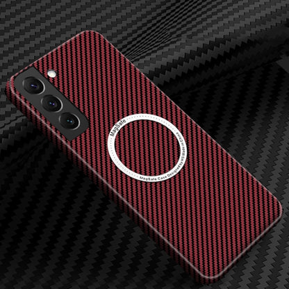 For Samsung Galaxy S25+ 5G Carbon Fiber Texture MagSafe Magnetic Phone Case(Red) - Galaxy S25+ 5G Cases by PMC Jewellery | Online Shopping South Africa | PMC Jewellery | Buy Now Pay Later Mobicred