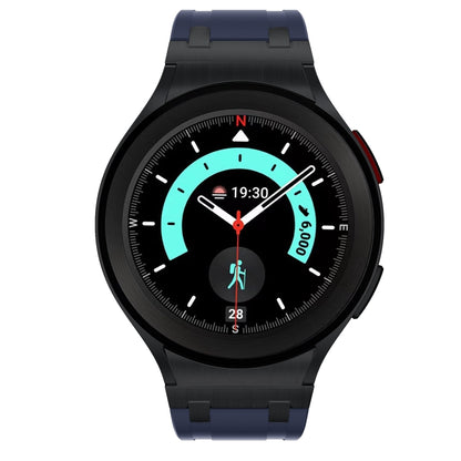 For Samsung Galaxy watch 4 / 5 / 6 AP Series Liquid Silicone Watch Band(Black Blue) - Watch Bands by PMC Jewellery | Online Shopping South Africa | PMC Jewellery