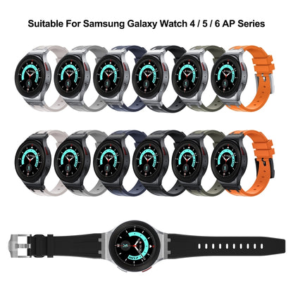 For Samsung Galaxy watch 4 / 5 / 6 AP Series Liquid Silicone Watch Band(Black Grey) - Watch Bands by PMC Jewellery | Online Shopping South Africa | PMC Jewellery