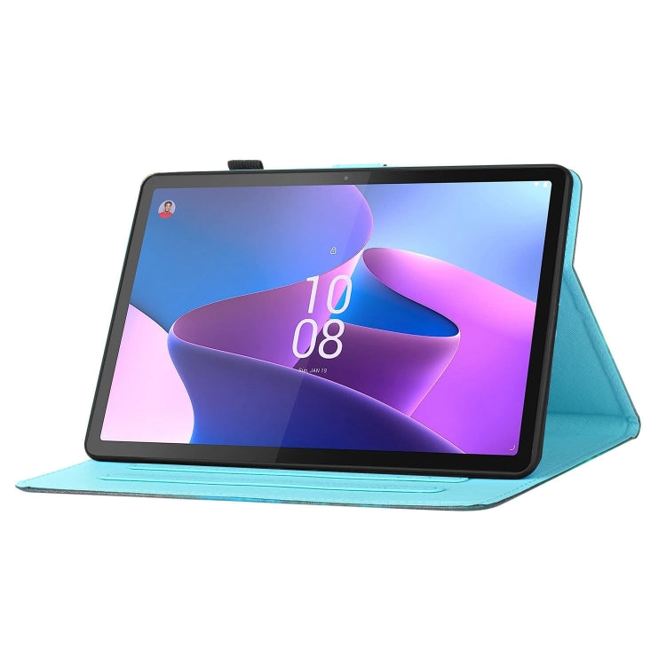 For Lenovo Tab P12 2023 / TB370FU Coloured Drawing Stitching Smart Leather Tablet Case(Owl) - Lenovo by PMC TechLife | Online Shopping South Africa | PMC TechLife | Buy Now Pay Later Mobicred