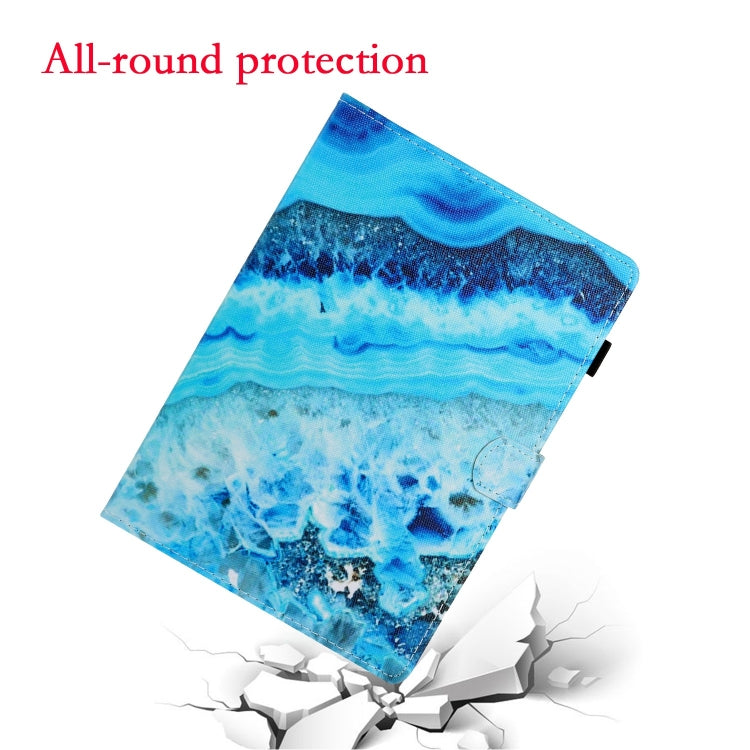 For Lenovo Tab M11/ Xiaoxin Pad 11 2024 Coloured Drawing Stitching Smart Leather Tablet Case(Blue Marble) - Lenovo by PMC Jewellery | Online Shopping South Africa | PMC Jewellery | Buy Now Pay Later Mobicred