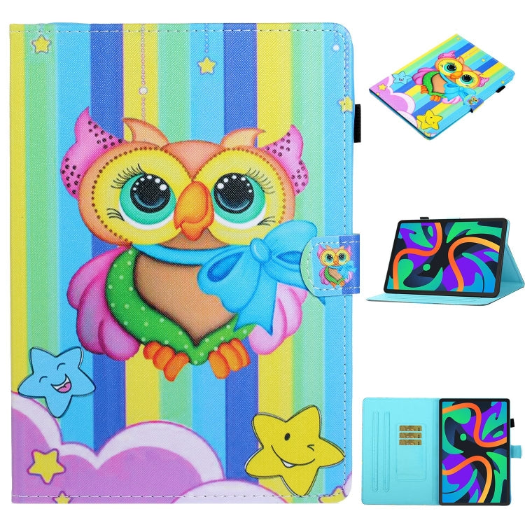 For Lenovo Tab M11/ Xiaoxin Pad 11 2024 Coloured Drawing Stitching Smart Leather Tablet Case(Rainbow Owl) - Lenovo by PMC Jewellery | Online Shopping South Africa | PMC Jewellery | Buy Now Pay Later Mobicred