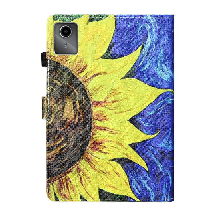 For Lenovo Tab M11/ Xiaoxin Pad 11 2024 Coloured Drawing Stitching Smart Leather Tablet Case(Sunflower) - Lenovo by PMC Jewellery | Online Shopping South Africa | PMC Jewellery | Buy Now Pay Later Mobicred