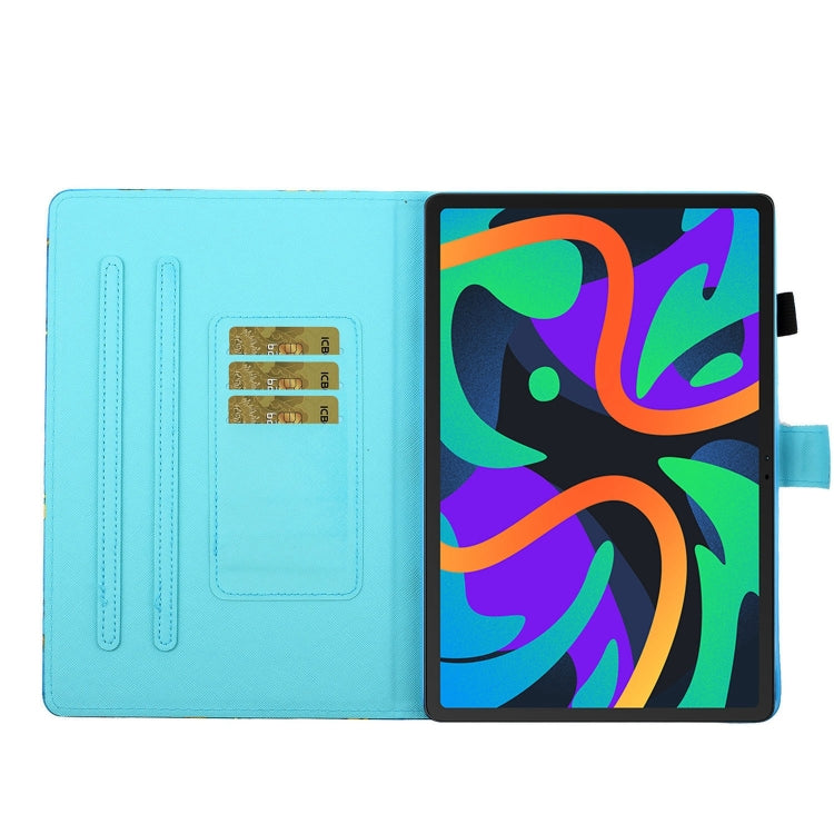 For Lenovo Tab M11/ Xiaoxin Pad 11 2024 Coloured Drawing Stitching Smart Leather Tablet Case(Glasses Elephant) - Lenovo by PMC Jewellery | Online Shopping South Africa | PMC Jewellery | Buy Now Pay Later Mobicred