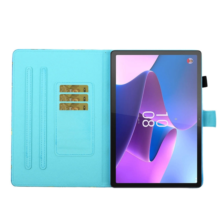 For Lenovo Tab P12 2023 / TB370FU Coloured Drawing Stitching Smart Leather Tablet Case(Quicksand) - Lenovo by PMC TechLife | Online Shopping South Africa | PMC TechLife | Buy Now Pay Later Mobicred