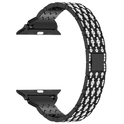 For Apple Watch SE 2023 44mm Devil Eye Diamond Bracelet Metal Watch Band(Black) - Watch Bands by PMC Jewellery | Online Shopping South Africa | PMC Jewellery