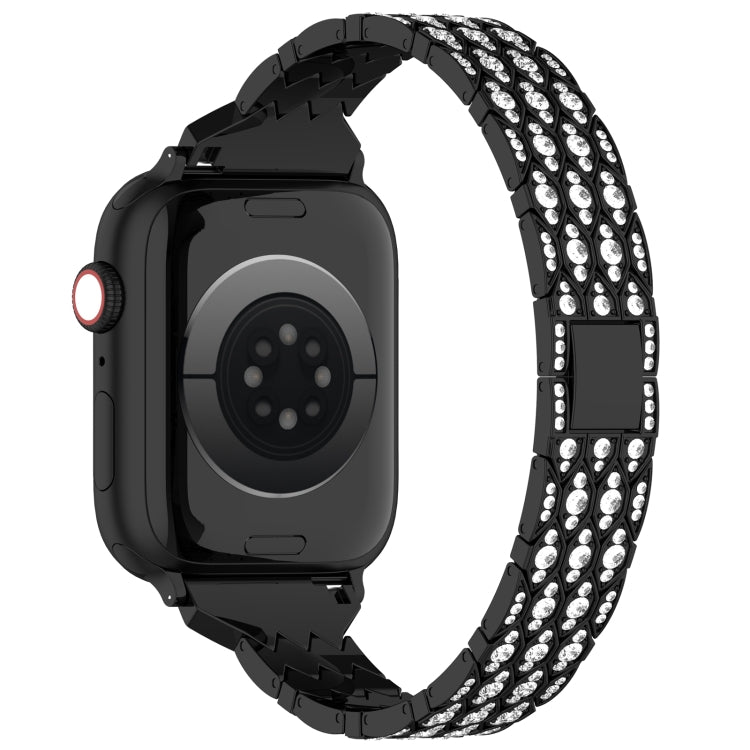 For Apple Watch SE 2023 44mm Devil Eye Diamond Bracelet Metal Watch Band(Black) - Watch Bands by PMC Jewellery | Online Shopping South Africa | PMC Jewellery