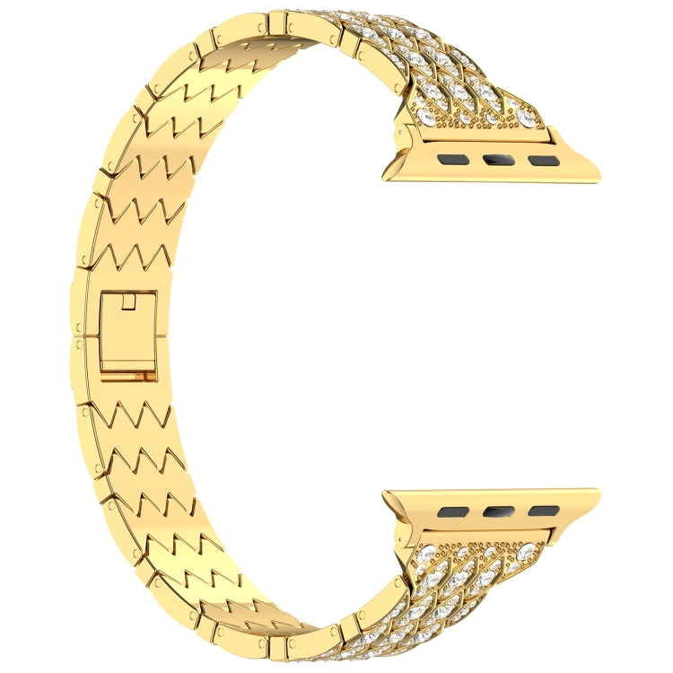 For Apple Watch SE 2023 44mm Devil Eye Diamond Bracelet Metal Watch Band(Gold) - Watch Bands by PMC Jewellery | Online Shopping South Africa | PMC Jewellery