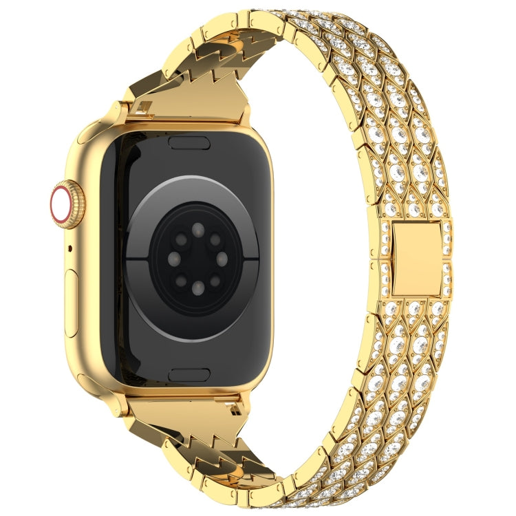 For Apple Watch SE 2023 44mm Devil Eye Diamond Bracelet Metal Watch Band(Gold) - Watch Bands by PMC Jewellery | Online Shopping South Africa | PMC Jewellery