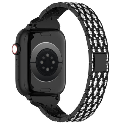 For Apple Watch SE 2023 40mm Devil Eye Diamond Bracelet Metal Watch Band(Black) - Watch Bands by PMC Jewellery | Online Shopping South Africa | PMC Jewellery