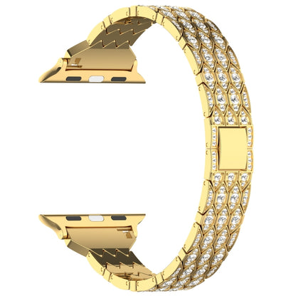 For Apple Watch Series 9 45mm Devil Eye Diamond Bracelet Metal Watch Band(Gold) - Watch Bands by PMC Jewellery | Online Shopping South Africa | PMC Jewellery