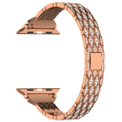 For Apple Watch Series 9 41mm Devil Eye Diamond Bracelet Metal Watch Band(Rose Gold) - Watch Bands by PMC Jewellery | Online Shopping South Africa | PMC Jewellery