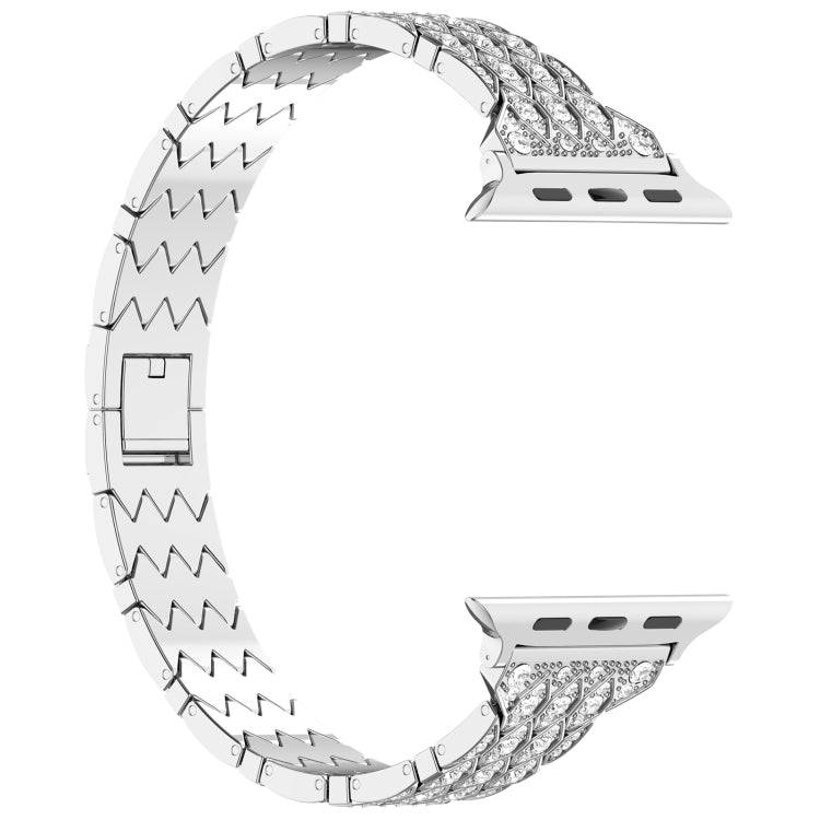 For Apple Watch Series 6 44mm Devil Eye Diamond Bracelet Metal Watch Band(Silver) - Watch Bands by PMC TechLife | Online Shopping South Africa | PMC TechLife