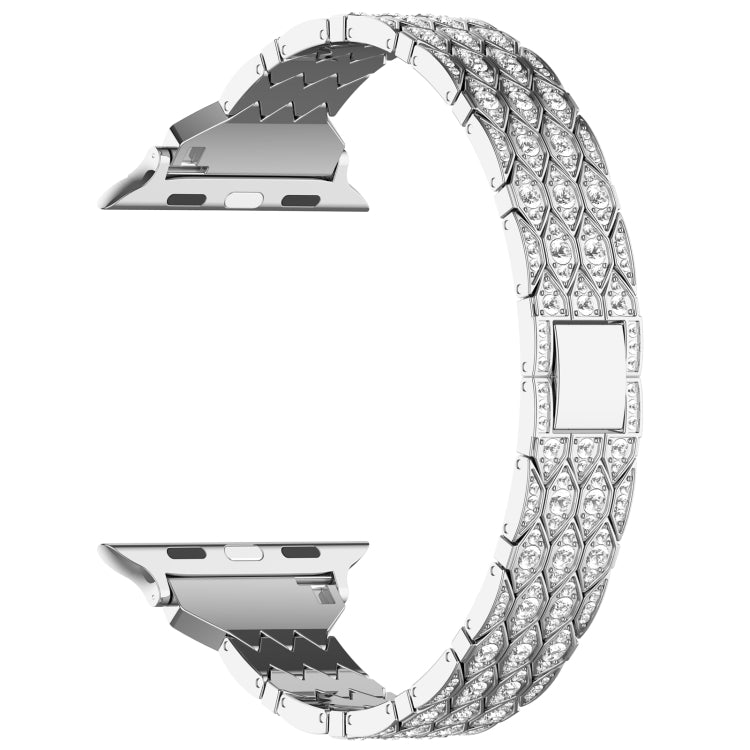 For Apple Watch 42mm Devil Eye Diamond Bracelet Metal Watch Band(Silver) - Watch Bands by PMC Jewellery | Online Shopping South Africa | PMC Jewellery