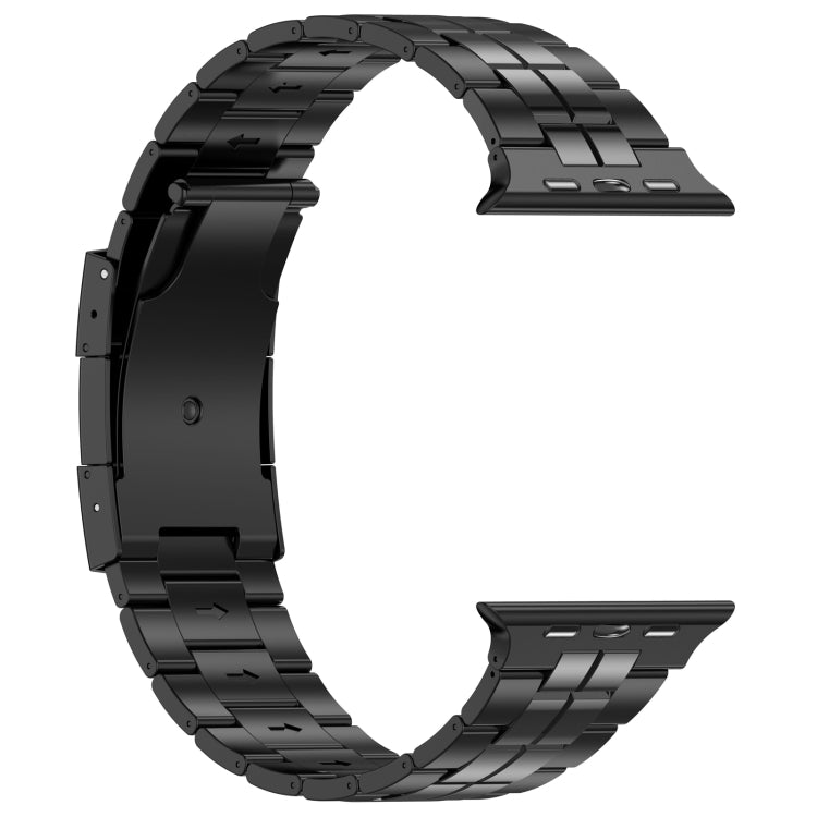 For Apple Watch SE 2023 44mm Tortoise Buckle Titanium Steel Watch Band(Black) - Watch Bands by PMC Jewellery | Online Shopping South Africa | PMC Jewellery