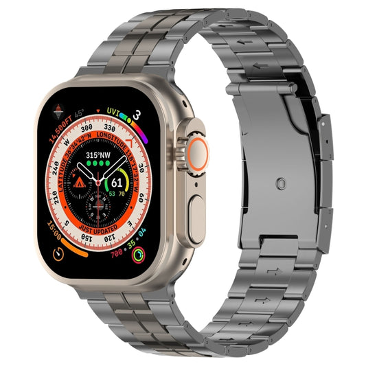 For Apple Watch Ultra 2 49mm Tortoise Buckle Titanium Steel Watch Band(Grey) - Watch Bands by PMC Jewellery | Online Shopping South Africa | PMC Jewellery