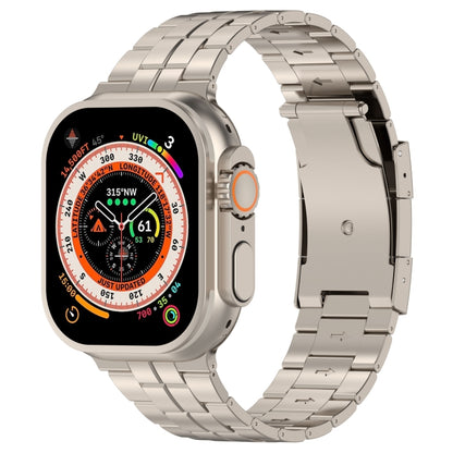 For Apple Watch Ultra 2 49mm Tortoise Buckle Titanium Steel Watch Band(Starlight) - Watch Bands by PMC Jewellery | Online Shopping South Africa | PMC Jewellery