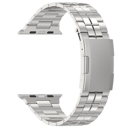 For Apple Watch Series 9 45mm Tortoise Buckle Titanium Steel Watch Band(Silver) - Watch Bands by PMC Jewellery | Online Shopping South Africa | PMC Jewellery