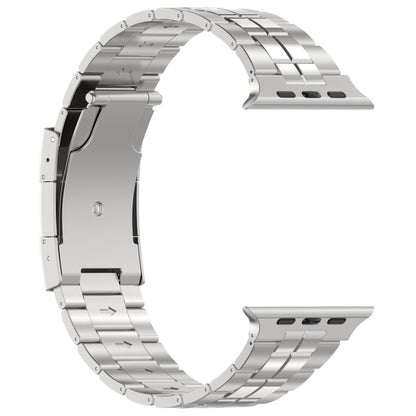 For Apple Watch Series 9 45mm Tortoise Buckle Titanium Steel Watch Band(Silver) - Watch Bands by PMC Jewellery | Online Shopping South Africa | PMC Jewellery