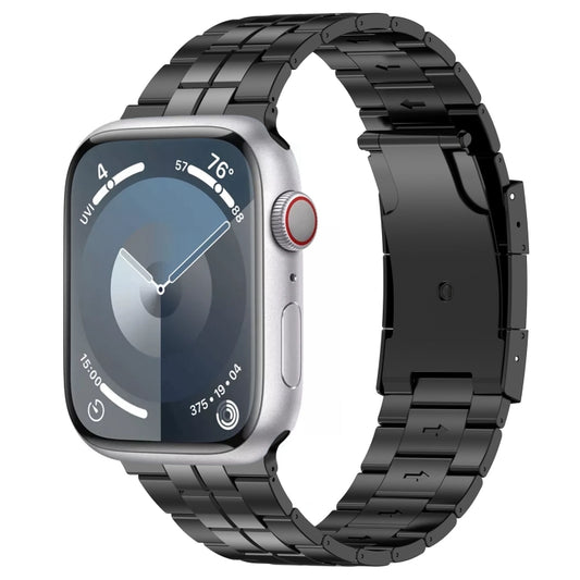 For Apple Watch SE 40mm Tortoise Buckle Titanium Steel Watch Band(Black) - Watch Bands by PMC Jewellery | Online Shopping South Africa | PMC Jewellery