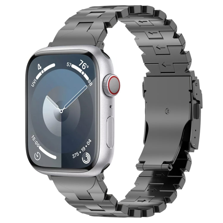 For Apple Watch SE 2023 44mm Butterfly Type Titanium Steel Watch Band(Grey) - Watch Bands by PMC Jewellery | Online Shopping South Africa | PMC Jewellery